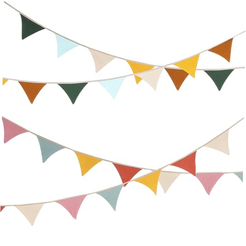 Sewroro 2 Stück Bunting Flags Wimpel Banner Stoff Dreieck Bunting Banner Party Flags Kinderzimmer Dekore Dusche Hochzeit Hängende Dekore von Sewroro