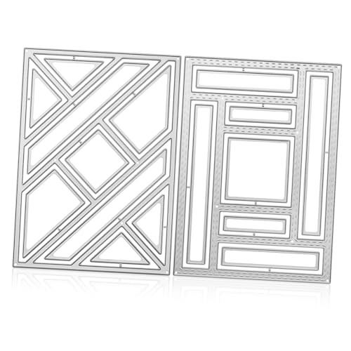 Sewroro 2 Stück Fotorahmen-Dekorationsstanze fotoalbum zubehör Schneideschablone für Fotoalbum Karton Verschachtelungsformen für die Kartenherstellung Stanzteile aus Metall Stanzformen von Sewroro