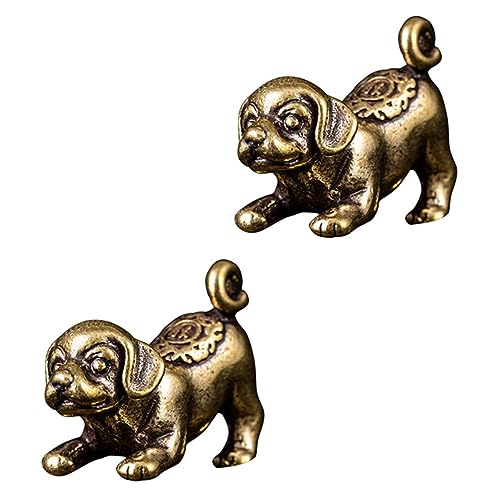 Sewroro 2 Stücke Welpen Dekorations Anhänger Hund Dackel Brötchenfüße Für Möbel Tierfiguren Zum Sammeln Desktop-tierfigur Türverzierungen Ornament Miniaturfiguren Saftig Tiere Fuchs Kupfer von Sewroro