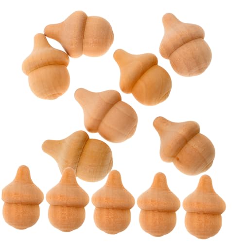 Sewroro 20 Stk Diy-peg-puppe Künstliches Para Eicheln Zum Basteln Weihnachtspuppen Weihnachten Weihnachtsminiaturen Türplüsch Unfertige Puppe Paillette Spielzeug Für Kinder Wurf Hölzern von Sewroro