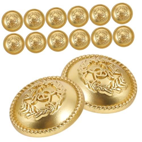 Sewroro 20 Stück Kronen-Weizenknöpfe bastelknöpfe knöpfe handmade sewing accessories Kleidung Knöpfe Druckknopfwerkzeug Tasten druckknöpfe legierung knöpfe Hemdknöpfe selber machen Golden von Sewroro