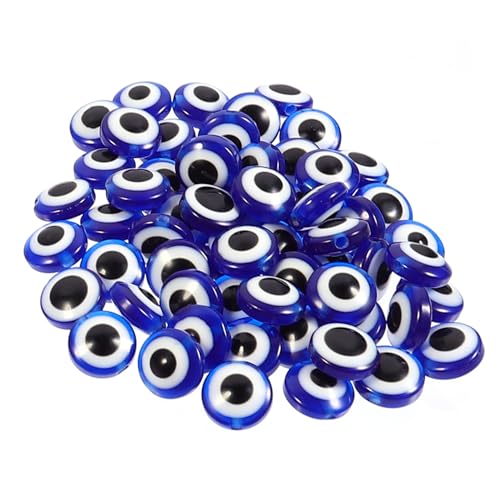 Sewroro 200st Perle Des Bösen Blicks Blaue Farbe Lose Perlen Schmuck Machen Charme Lampwork-perlen Des Bösen Blicks Charms Armbänder Bastelperlen Selber Machen Blaue Perlen Reize Blue Harz von Sewroro