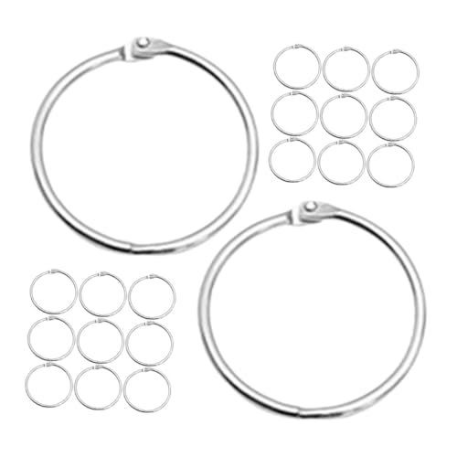 Sewroro 20St Bügelschnalle Metallbuchring Ringbuch Ringe schlusselringe Metallring Lose Blattpapierringe Binderringe aus Papierblättern Ringbuchklammern Ringordner für lose Blätter Silver von Sewroro