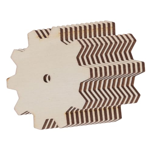 Sewroro 20st Zahnrad Hackschnitzel Ausschnitte Handwerk Malerei Handwerk Zahnradverzierungen Kinder Malen Ausschnitt Hölzerne Ornamente Diy-gemäldedekoration Holz Beige von Sewroro