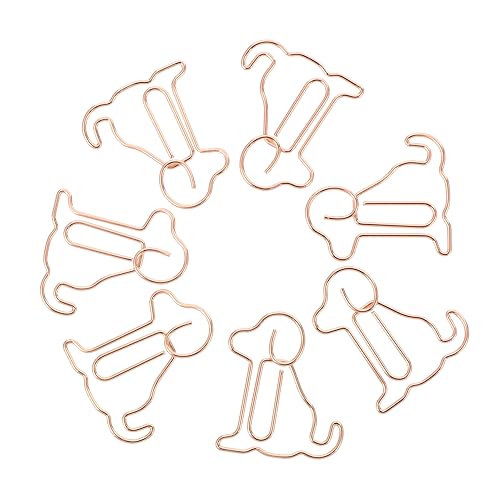 Sewroro 25Pcs Katze Büroklammer tierische Büroklammern hund büroklammern Miniclips Rosegoldene Büroklammern Tierförmige Büroklammern Lesezeichenclip in Tierform Clips in Tierform Metall von Sewroro