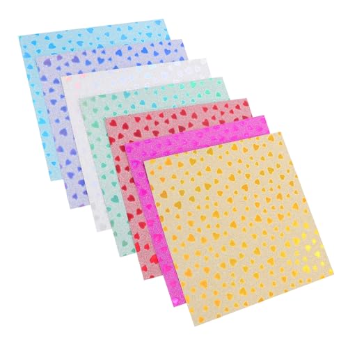 Sewroro 28St Farbiges Glitzerpapier glänzendes Origami-Papier Origami-Quadrate Origami-Papier-Kit Origami-Papier schillernd Kinderhandwerk Origami glänzendes Papier Kartonpapier Farbkarton von Sewroro