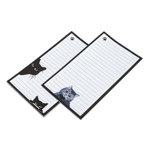 Sewroro 2St -Nachrichtenbrett Klebrige Notizzettel Schreibbare Klebezettel bürozubehör katzenmotiv büromaterial Seitenmarkierungen süße Büro-Schreibtisch-Accessoires Papier Black von Sewroro