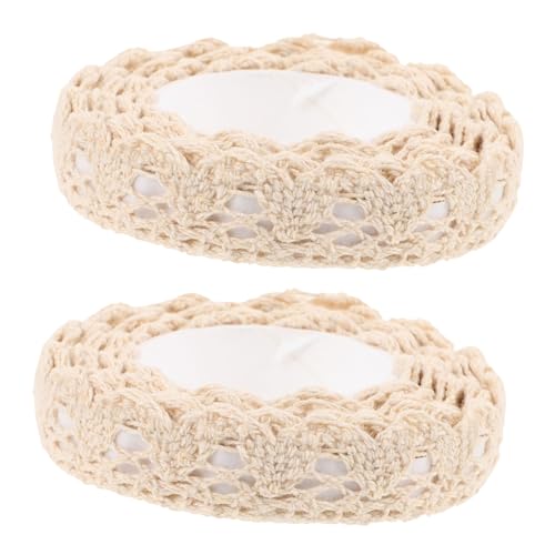 Sewroro 2pcs Klebriges Handwerk Pastell Spitzenbesatz Klebriges Klebeband Buchalbum Klebeband Stoff Spitzenband Funkeln Maskierung Spitzenklebeband-aufkleber Urlaub Bastelband Beige von Sewroro