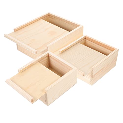 Sewroro 3 Teilige Box Aus Holz Schubladen Mit Deckel Tischdekoration Schmuck Organizer Für Schubladen Aufbewahrungswürfel Mit Deckel Erinnerungsboxen Mit Deckel von Sewroro