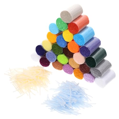 Sewroro 30 Rollen Teppich-Stickerei-Set Hakengarn Gobelingarn Strickzubehör Bausätze Deckenteppich basteln set ses bastelset strickanzug Vorgeschnittenes Stickgarn Häkelgarn Polyester von Sewroro