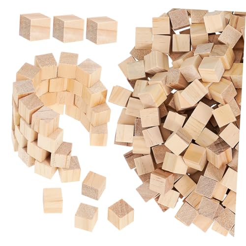 Sewroro 300 Stk Bausteine Kleine Holzwürfel Unfertige Holzblöcke Bastelwürfel Aus Holz Würfel Bauen Puzzles Aus Holzwürfeln Holzquadrate Holzklötze Zum Basteln Khaki Kiefernholz von Sewroro