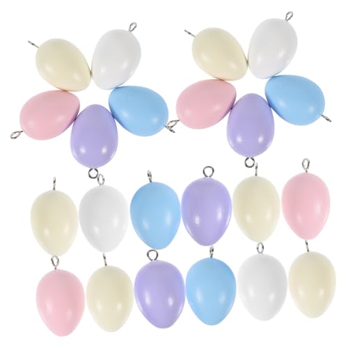 Sewroro 30St Ostereier easter eggs eierfarben ostern osterngeschenk Holzperlen Anhänger für ostern coop Aufkleber charms anhänger ostern DIY perle Holzperlen mit Ostermotiv von Sewroro