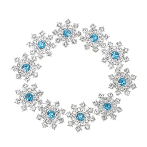 Sewroro 30St Schmuck Strass scrabbook scrapbbok brosche DIY Schmuckzubehör Flache Knöpfe Schneeflockenknöpfe zum Basteln Strasssteine ​​aufnähen Flatback-Knopf Schneeflockenanhänger Silver von Sewroro