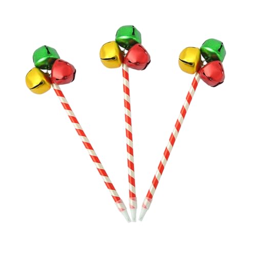 Sewroro 3St Weihnachtsglockenstift Stift mit Glockenmotiv Weihnachtsstift für Büro Weihnachtsfarbene Kugelschreiber Weihnachts-Jingle-Glocken-Stift Lustige Weihnachtsstifte süße Gelstifte von Sewroro