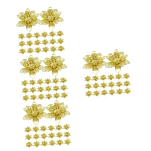 Sewroro 4 Sätze Doppelschichtige Fünfblättrige Blüten Charm-armbänder Blumendekor Haarschmuck Abstandsperlen Diy-perlen Haarnadelperlen Handdekor Blumenperlen Golden Kupfer 20 Stück * 4 von Sewroro