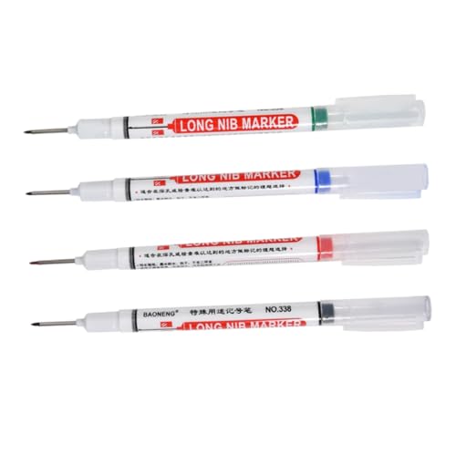 Sewroro 4 Stück Markierstift Mit Langer Spitze Marker Mit Langer Spitze Metallmarkierungen Für Stahl Druckbleistift Tieflochmarkierungsstift Markierungsstift Tinte Plastik von Sewroro