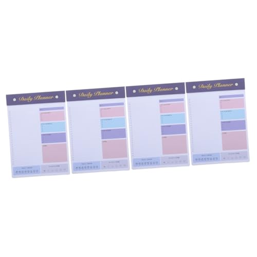 Sewroro 4 Stück Zerreißbarer Notizblock Memo-Aufkleberblöcke Mini-Notizblöcke Notizbuch gedankenbuch Notizblöcke für die Schule Täglicher Planungsnotizblock für Notizen Papier Violett von Sewroro