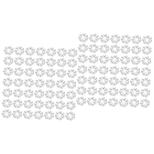 Sewroro 4000 Stück Kunststoff Blumenperlen Kunststoffperlen DIY Zubehör Halskette Perlen Schmuckzubehör Exquisite Perlen Blütenförmige Perlen Dekorative Perlen Zarte Perlen von Sewroro
