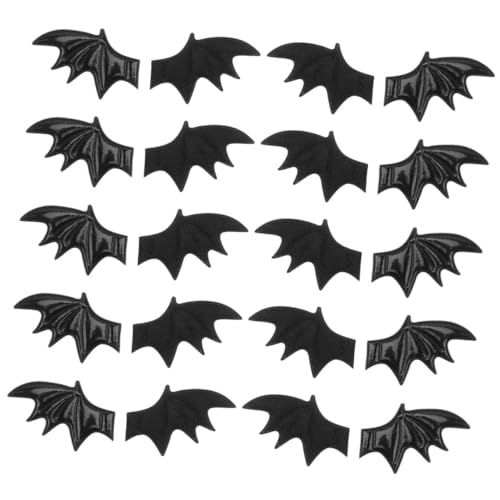 Sewroro 40St Zubehör für Fledermausflügel teufelsflügel halloween haarschmuck DIY Fledermausflügel Fledermäuse Stirnband Glitzer Kleidungszubehör Halloween-Handwerksflügel PU-Leder Black von Sewroro