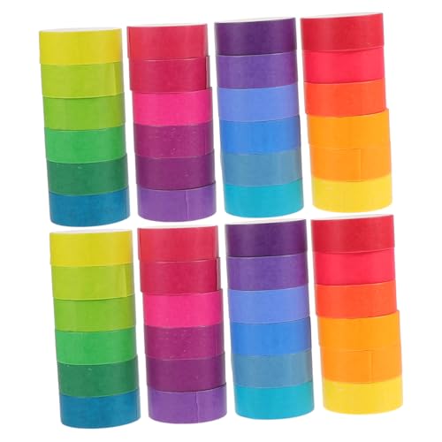 Sewroro 48 Rollen Regenbogenfarbenes Washi Tape Klebebänder Party-washi-tape Dekorative Dünne Bänder Klebeband Einfarbiges Band Scrapbook-verzierungen Abdeckband Beschriften Aufkleber von Sewroro