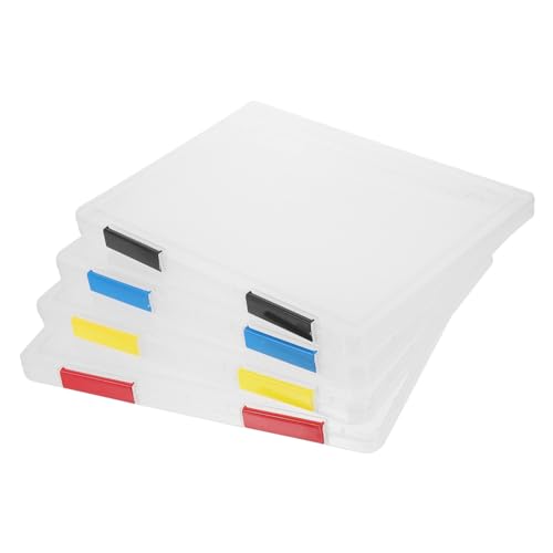 Sewroro 4er-box Papierschutz Für Zeitschriften Organizer-behälter Organizer Zur Aufbewahrung Von Aufbewahrungswürfelbehälter Kartons Papier-organizer-ordner Klares Papier Plastik von Sewroro