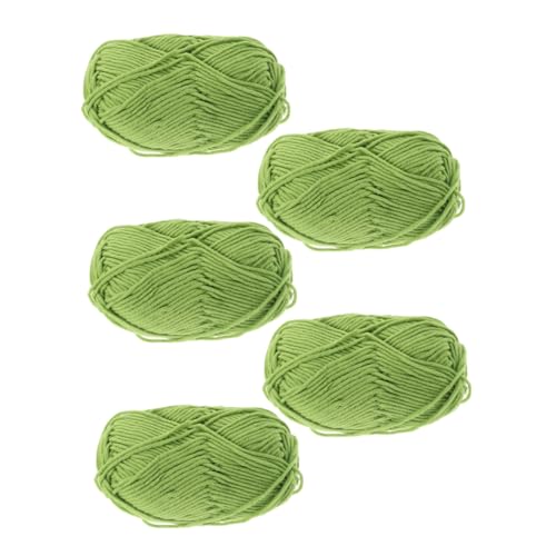 Sewroro 5 Rollen -Baumwoll- Materialien Baumwoll String нитки для вязания textilgarn Baumwollgarn Plüschgarn Häkelset Nähgarn häkeln DIY Baumwolle Green von Sewroro