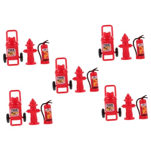 Sewroro 5 Sets Mini Feuerlöscher Kunststoff Feuerhydranten Mini Hausschmuck DIY Mini Deko Werkzeuge Kleines Hydranten Mini Dekoration Miniaturen Spielzeug Feuerlöscher von Sewroro