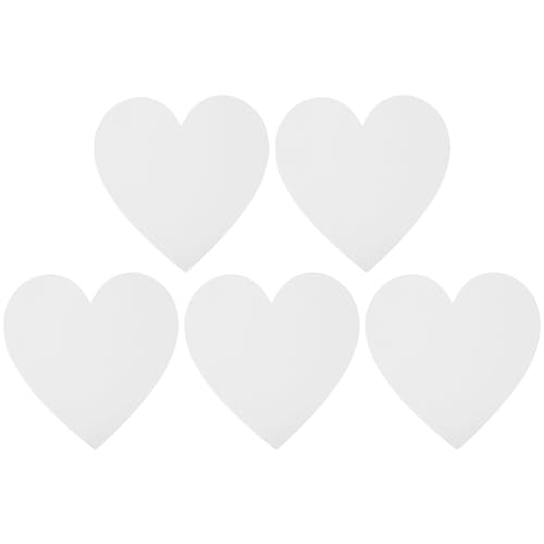 Sewroro 5 Stück Leinwandbretter Weiße Leere Zum Malen Herzform Baumwoll-Zeichenbrett Kunst- -Panel Für Acryl Ölfarbe Aquarell von Sewroro