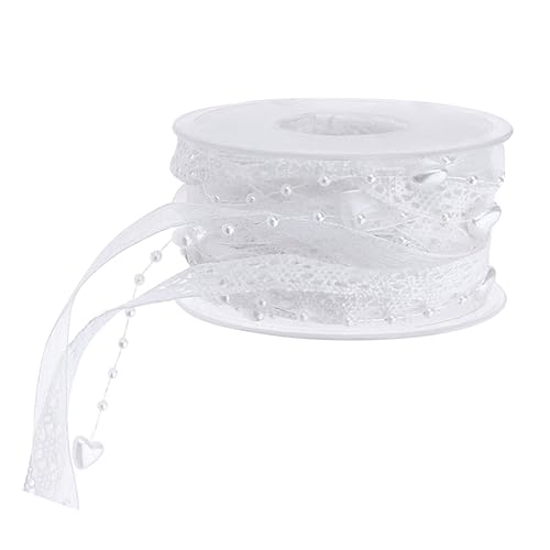 Sewroro 5 Wickelband Partydekoration Handwerk Geschenkbänder transparentes Band Bänder zum Basteln Band schneiden geschenkband haarclips wedding decor band weihnachten Verpackungsband Weiß von Sewroro