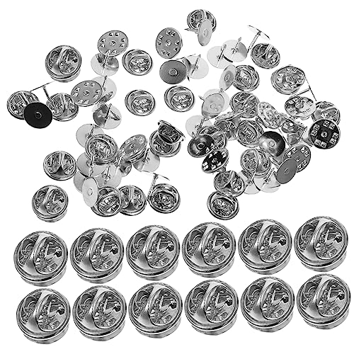 Sewroro 50 Sets Schmetterlingsnadel Verriegelungsnadeln Metall Nadelrücken Krawattennadel Brosche Kupplungsnadelhalter Anstecknadel Rückseiten Anstecknadel Zubehör Anstecker von Sewroro