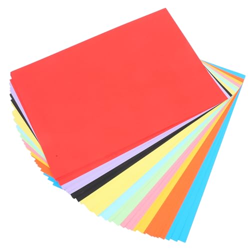 Sewroro 50 Stück Farbiger Karton Mehrfarbiges Kartenpapier Bastelpapier, Kartenpapier Zeichenpapier, Kartenpapier Aufbewahrungskorb Weide bunter Karton Papierfliegerpapier 200g Papier von Sewroro