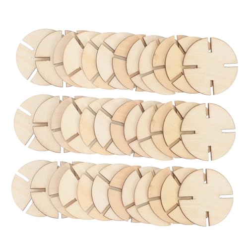 Sewroro 50 Stück Holzpuzzle Rundes Puzzle Leere Puzzles DIY Bastelarbeiten Kreispuzzle DIY Rohlingspuzzle Unfertiges Puzzle Holzklötze Zum Basteln Holzblock Khaki von Sewroro