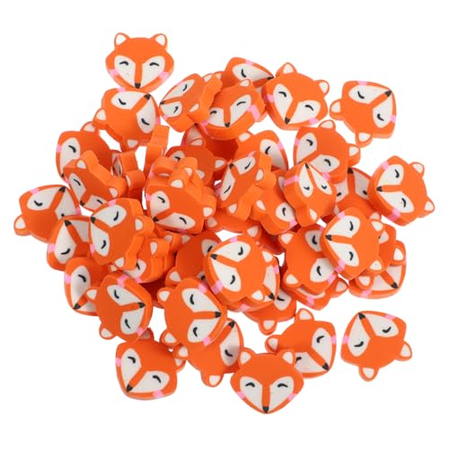 Sewroro 50 Stück Kleiner Fuchs-Radiergummi süße Puzzle Radiergummis Mini Niedlicher Fuchseraser Stiftezubehör Fuchseraser Puzzlekleber Puzzlematte Kunst Radiergummi zeichnen Orange von Sewroro