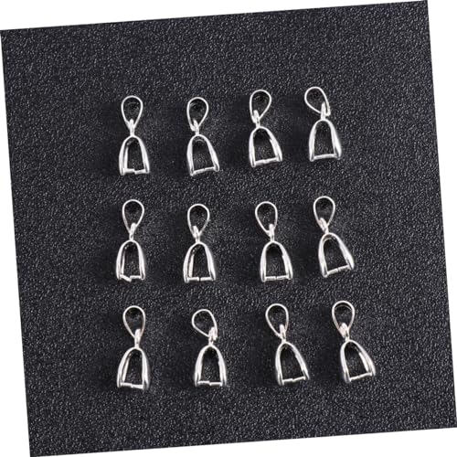 Sewroro 50 Stück Klemmclip aus Metall Kit zur Schmuckherstellung Biegeringe für die Schmuckherstellung Perlenklemme beads for jewellery Schmuckringe hängender Stecker Wulstverbinder Silver von Sewroro