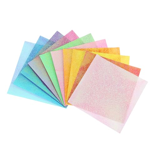 Sewroro 50 Stück Perlmuttartiges Handgemachtes Origami Buntes Bastelpapier Origami Papier Bulk Glitzer Seidenpapier Verdicktes Faltpapier Pastellpapier Glitzerpapier Zum Basteln DIY von Sewroro