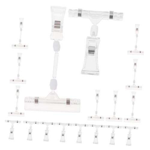 Sewroro 50 Stück Werbeclip Bumper Billard kommerziell Hosenträger Kette multifunktionale clips Preisschilder Halter Supermarkt-Preisclips Clips für Merchandising-Schilder Abs Transparent von Sewroro