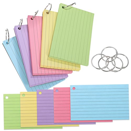 Sewroro 500 Stück Amerikanische Index-Haftnotizen Palmenkarten farbige Karteikarten Lernkarten leer Karteikarten 3x5 Notizkarten 3x5 Lernkarten für Flash -Karten Memo -Pads Papier von Sewroro