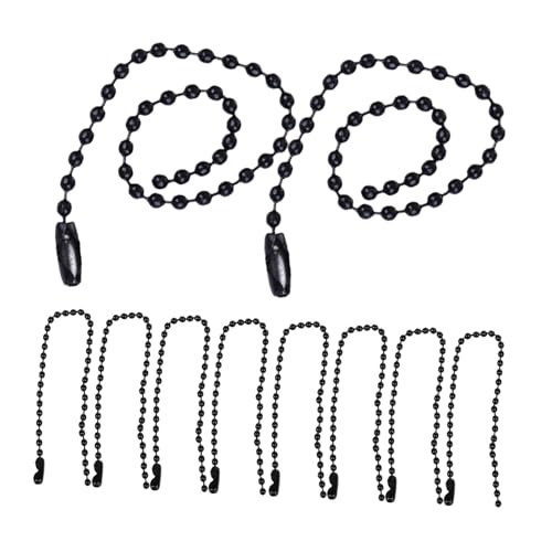 Sewroro 50pcs Perlenkette Strasskette Große Perlen Halskette Mit Kugelkette Etikett Dekorationskette Bedruckte Anhängerkette Black von Sewroro