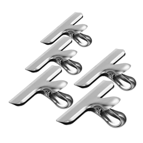 Sewroro 5St Edelstahlclip büroklammern multifunktionale clips Sichere Clips Vielseitige Clips Hitzebeständige Clips Brotklammern Cinch-Clip Chips-Clips Metallclip Rostfreier Stahl Silver von Sewroro