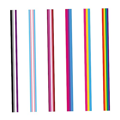 Sewroro 6 Stück Regenbogenfahnen-streamer Kranzband Bänder Zum Verpacken Funkelnd Band Für Kränze Schleife Chiffonband Regenbogenstreifenband Goldverzierung Polyester Colorful von Sewroro