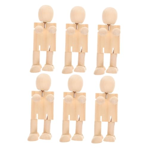 Sewroro 6 Stück Teiliges DIY Holzroboter für Unfertige Holzfiguren zum Malen Kreative Handwerkskunst Geschicklichkeit Lernen und Künstlerischem Ausdruck Beige Sewroro 6 Stück Teiliges DIY Holzroboter für Unfertige Holzfiguren zum Malen Kreative Handwerkskunst Geschicklichkeit Lernen und Künstlerischem Ausdruck Beige von Sewroro
