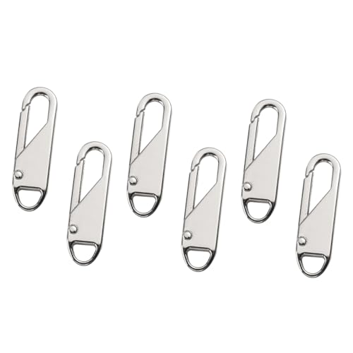 Sewroro 6 Stück abnehmbarer Reißverschluss Reißverschluss-Kit Reißverschluss-Clip Knopf Tür aufbewahrungssack storage pockets Reißverschluss -Pullers Reißverschlusskopf Legierung Silver von Sewroro