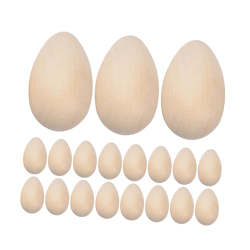 Sewroro 60St Eier aus Holz Holzeier zum Bemalen basteln zu ostern DIY Ostern Dekoration gefälschte Hühnereier Spielzeugeier zum Bemalen Party-Ei-Dekorationen kleine leere Holzeier von Sewroro