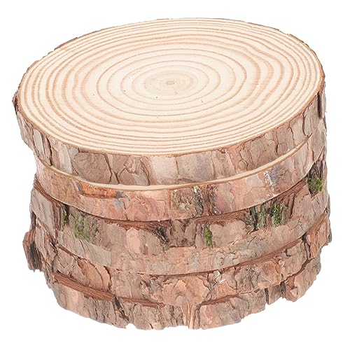 Sewroro 6St unfertige Holzscheiben DIY-Gemäldekreise Teil Wohnung Flache Waffelscheiben aus Pappe zum Basteln Baum naturholz home decor Holzscheiben basteln Unbemalte Holzscheiben hölzern von Sewroro