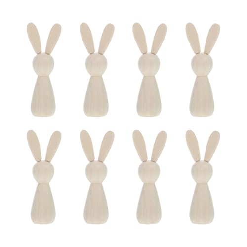 Sewroro 8st Hasenkopf-holzfigur Trendy Streuen Sie Süßigkeiten-stirnbänder Süßigkeiten-stirnband Weiden Mini-hasenfiguren Puppe Hautpflege-stirnband Kaninchen Khaki von Sewroro