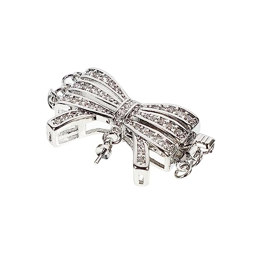 Sewroro Halskette mehrreihig Aufkleber Edelsteine Trendy Pin-Abzeichen Ringe Frauen Silber hand schmuck armbandverschluss Verschluss zur Schmuckherstellung Verschlusshaken Legierung Silver von Sewroro