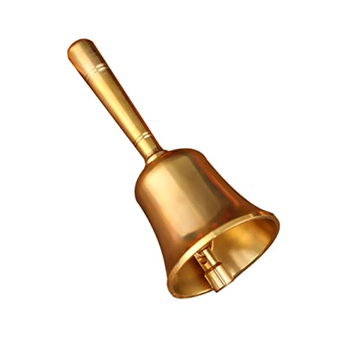 Sewroro Hand Rasseln Aus Messing Dekorative Leiste Anrufklingel Läuten Laute Handglocke Rufglocken Aus Stahl Weihnachtsglocken Rasselglocke Schlittenglocken Kirchliche Handglocken Golden von Sewroro