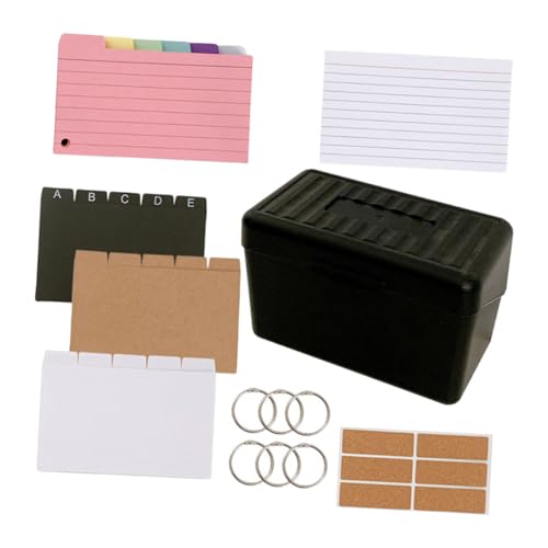 Sewroro Karteikarten unterrichtsmaterial Indexkarten Notizkarten Linierte Karten Farbenfrohe Karten transparentes Datenspeicherpaket Kartenhalter Binder Quittungshalter-Organisator Papier von Sewroro