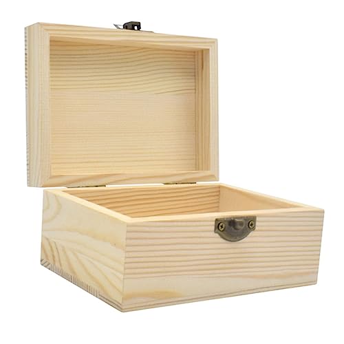 Sewroro Kasten aus Holz storage boxes aufbwahrungs-box Aufbewahrungskiste vorratsboxen Holzbox Schmuck-Schatz-Organizer Holzkisten zum Basteln Schatztruhe aus Holz Metall von Sewroro