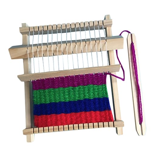 Sewroro Kleiner Stricker Nähen Strickmaschine Kinderhandwerk Bausätze kinderwebrahmem Webstuhl Handgemachter Webstuhl stricker Stricker aus Holz Bambus Khaki von Sewroro